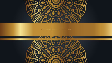 Luxury mandala black background with golden arabesque pattern arabic islamic east style.decorative mandala for print, poster, cover, brochure, flyer, banner.