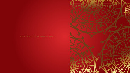 Luxury mandala red background with golden arabesque pattern arabic islamic east style.decorative mandala for print, poster, cover, brochure, flyer, banner.