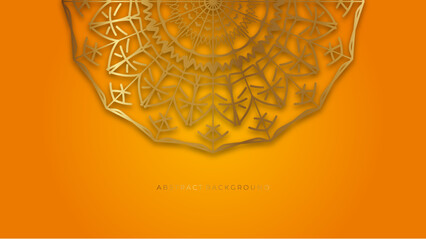 Luxury mandala yellow background with golden arabesque pattern arabic islamic east style.decorative mandala for print, poster, cover, brochure, flyer, banner.