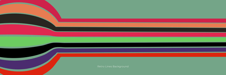 Abstract 1970's background design in simple retro style with stripes. Vector illustration.