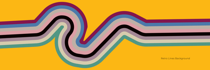 Abstract 1970's background design in simple retro style with stripes. Vector illustration.