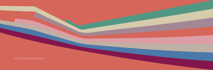 Abstract 1970's background design in simple retro style with stripes. Vector illustration.
