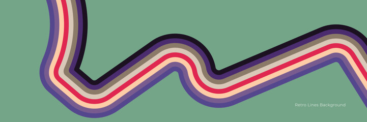 Abstract 1970's background design in simple retro style with stripes. Vector illustration.