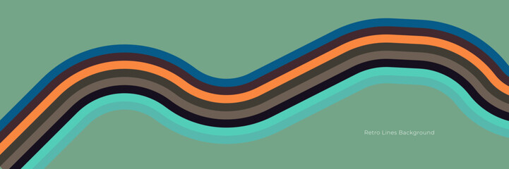 Abstract 1970's background design in simple retro style with stripes. Vector illustration.