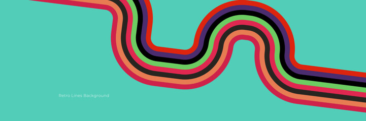Abstract 1970's background design in simple retro style with stripes. Vector illustration.