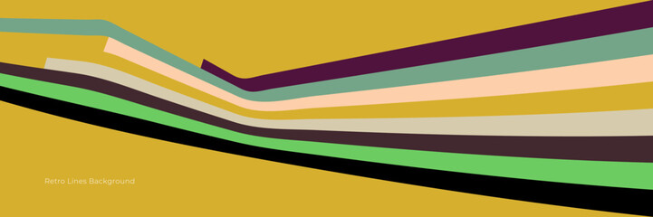 Abstract 1970's background design in simple retro style with stripes. Vector illustration.