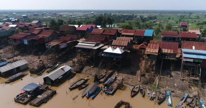 Aerial shot of Kampong Khleang village