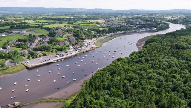 Aerial view of Ballina in County Mayo - Republic of Ireland