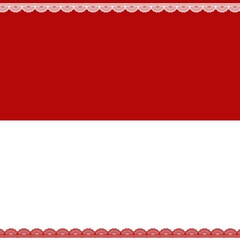 Indonesian flag with lace detail 