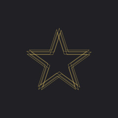 Gold geometric shapes. Golden decorative design elements isolated on white background. bronze metallic silhouettes. 3d objects shaped yellow round rings of different thickness. vector illustration.