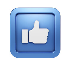 Fototapeta premium Love and Like Social Media UI 3D Icon