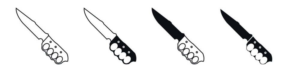 Knife icon vector set. hike illustration sign collection. ammunition symbol. hunting logo.