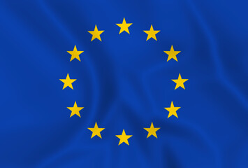 Illustration waving European Union flag