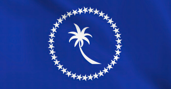 Illustration waving Chuuk flag symbol