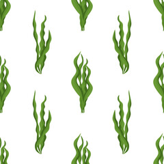 Fototapeta na wymiar Spirulina. Seaweed. Seamless vector color pattern.