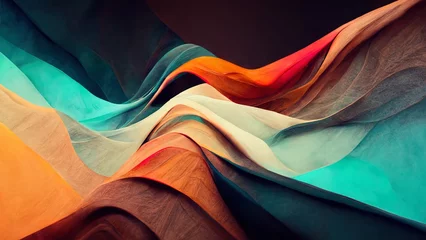 Tragetasche 4K Abstract wallpaper colorful design, shapes and textures, colored background, teal and orange colores. © Fortis Design