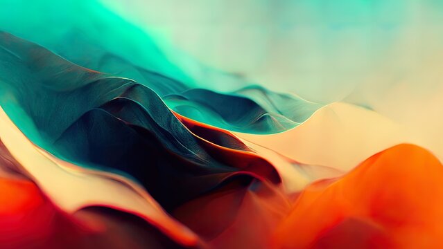 4K Abstract wallpaper colorful design, shapes and textures, colored background, teal and orange colores.