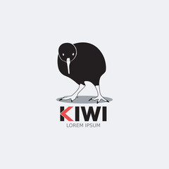 Black color kiwi logo for company