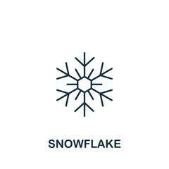 Snowflake icon. Monochrome simple icon for templates, web design and infographics