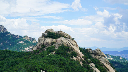 A party of clouds in the rainy season and sky of Bukhansan Mountain