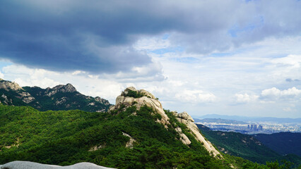 A party of clouds in the rainy season and sky of Bukhansan Mountain