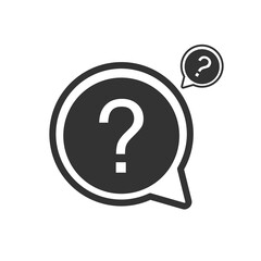 FAQ Vector Icon with grey color. FAQ illustration vector isolated in white background. Frequently asked question vector logo. Best used for mobile applications and web design.	
