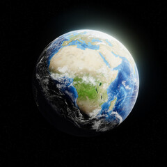 Earth on a space background. 3d illustration