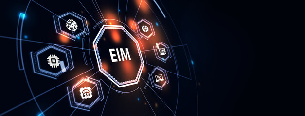 EIM Enterprise information management system. 3d illustration
