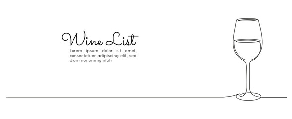 Continuous one line drawing of glasses of red wine. Minimalist menu concept and celebrate toast and cheering drink in simple linear style. Editable stroke. Doodle Vector illustration