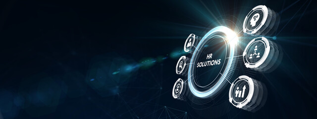 Business, Technology, Internet and network concept. HR Solutions. 3d illustration