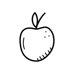 Apple fruit doodle vector illustration of a food product.