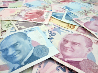 Turkish banknotes. Turkish Lira TRY or TL             