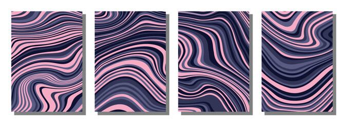 Abstract psychedelic groovy set background.