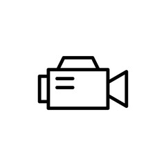 Movie Icon, Video Sign, Film Icon Sign Vector Isolated on White Artboard