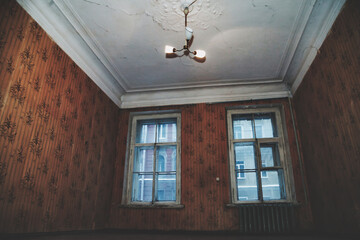 Background of old interior of an abandoned communal apartment