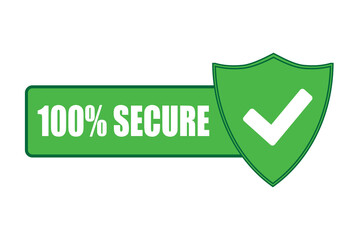 100 Secure grunge vector icon. Badge or button for commerce website. Vector stock illustration. Vector illustration
