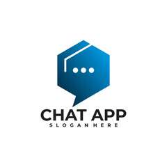 chat app logo vector design template