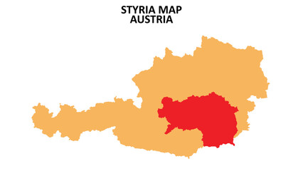 Styria regions map highlighted on Austria map.