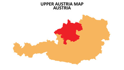 Upper Austria regions map highlighted on Austria map.