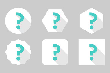 Question mark, FAQ sign, Help symbol, vector mark symbols light blue style. Question mark Icon Set.