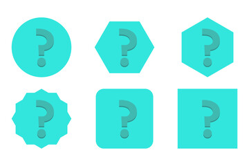 Question mark, FAQ sign, Help symbol, vector mark symbols light blue style. Question mark Icon Set.