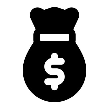 Money Bag Icon Solid Style