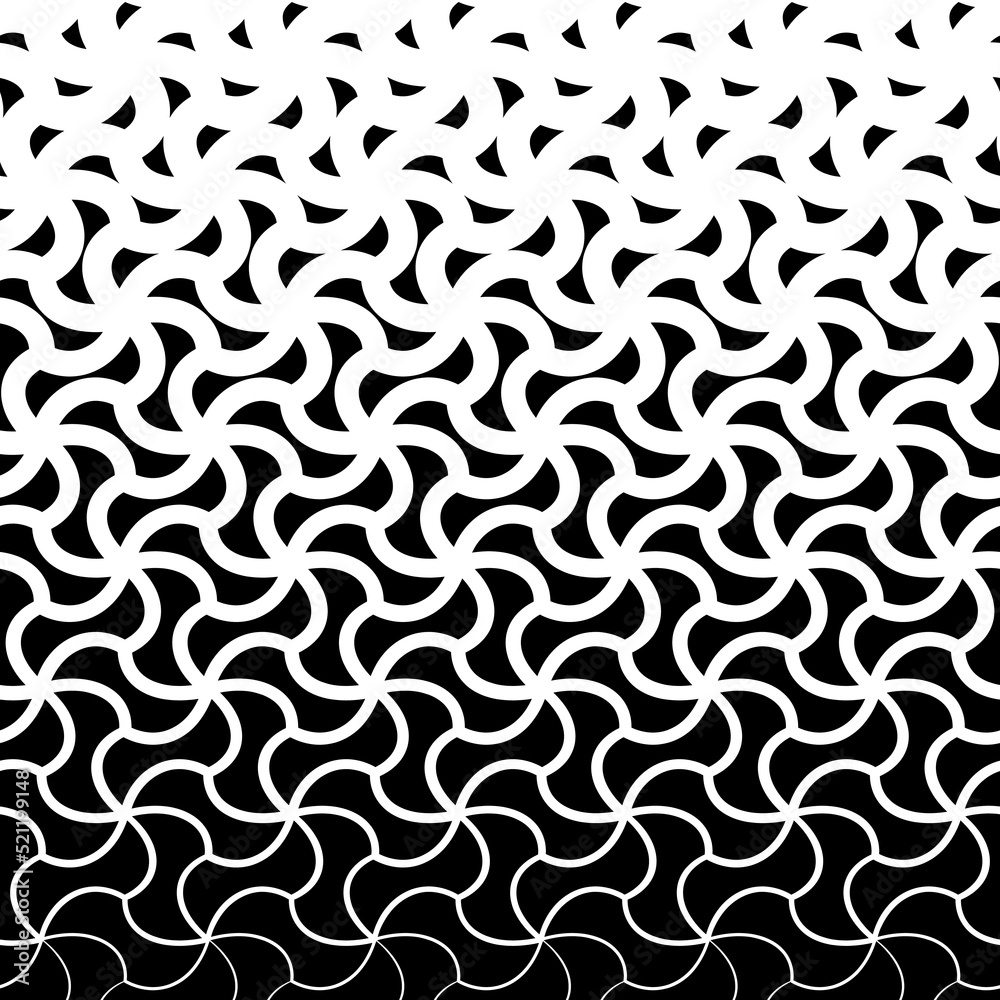Wall mural geometric seamless pattern. halftone abstract background. gradient texture. black and white fading d