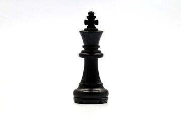 Black queen in chess, on a white background