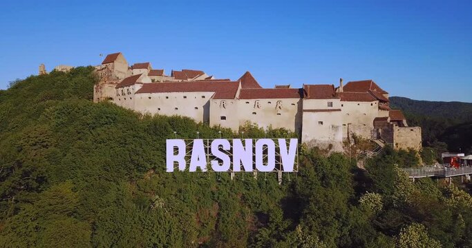 Romanian Ancient Citadel in Rasnov on the Mountain 