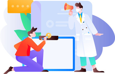 Doctor epidemic prevention and anti epidemic flat vector concept operation illustration
