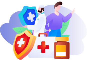 Doctor epidemic prevention and anti epidemic flat vector concept operation illustration
