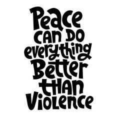 Peace vector lettering