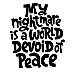 Naklejka premium Peace vector lettering