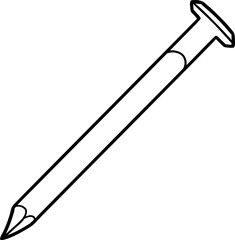 Hand drawn nail icon. Elements for coloring. Doodle vector